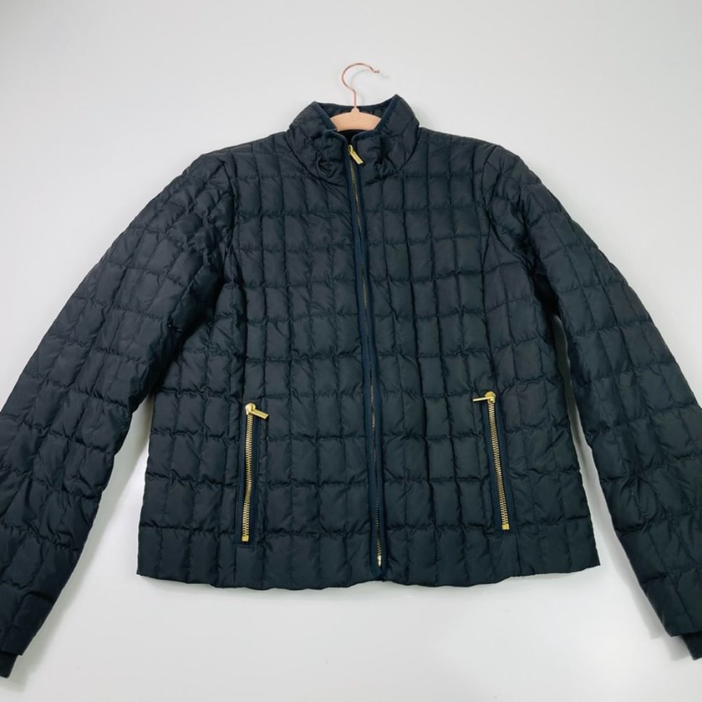 J. Crew Black Quilted Puffer Jacket Size Medium - Picture 2 of 10